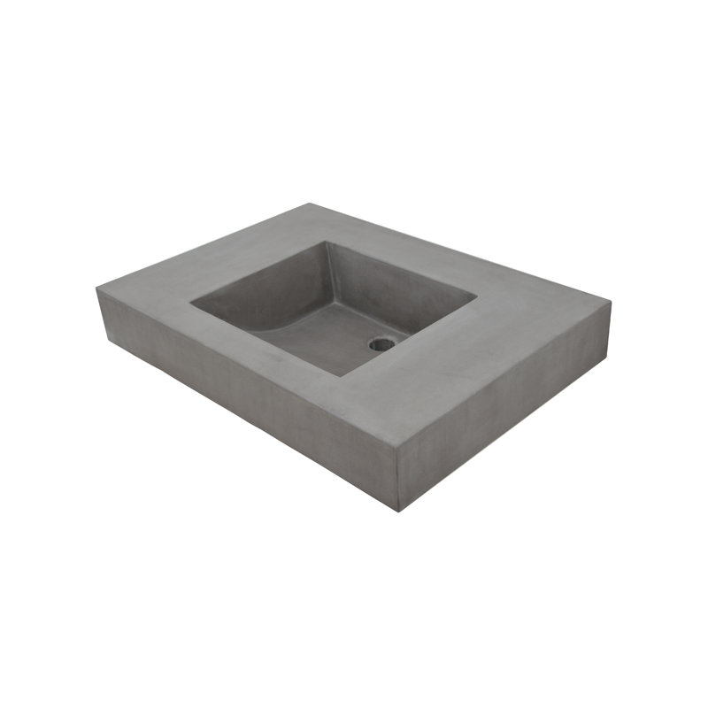 HydeConcrete Oyster Rake Concrete Rectangular Single Hole Faucet